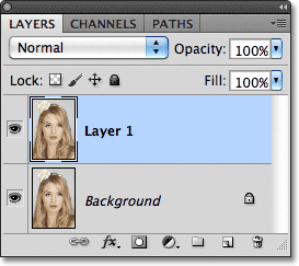 Photoshop Layers panel. Gambar © 2011 Photoshop Essentials.com.