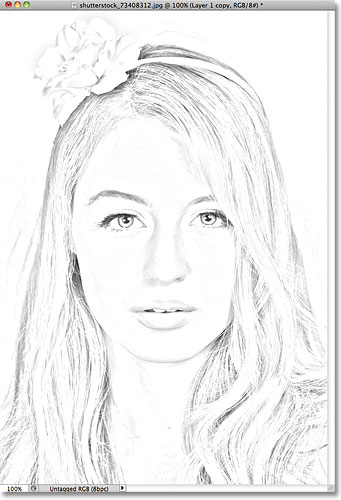 Photoshop photo to pencil sketch effect. Image © 2011 Photoshop Essentials.com.