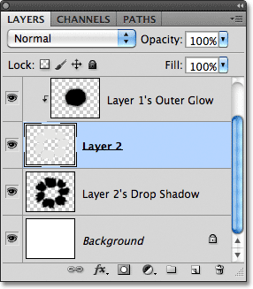 Converting the drop shadow to a normal layer in Photoshop. Image © 2011 Photoshop Essentials.com.