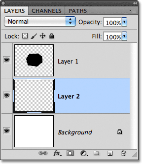 Adding a second new layer in Photoshop. Image © 2011 Photoshop Essentials.com.