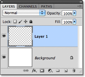 A new layer appears in the Layers panel. Image © 2011 Photoshop Essentials.com.