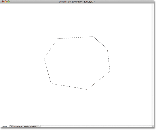 A polygonal selection drawn with Photoshop's Polygonal Selection Tool. Image © 2011 Photoshop Essentials.com.