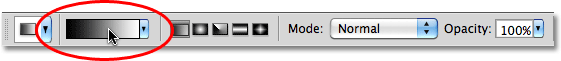 The Gradient Picker in Photoshop. Image © 2010 Photoshop Essentials.com