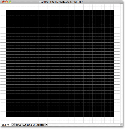 Первоначальный черного квадрата, заполненного. Image © 2011 Photoshop Essentials.com.
