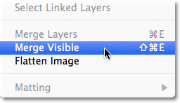 Photoshop's Merge Visible command. Image © 2011 Photoshop Essentials.com