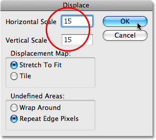 The Displace filter Photoshop. Image © 2009 Photoshop Essentials.com.