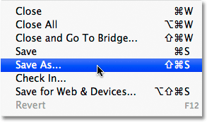 The Save As command in Photoshop. Image © 2009 Photoshop Essentials.com.