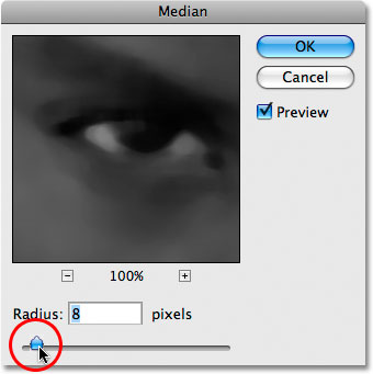 The Median filter in Photoshop. Image © 2009 Photoshop Essentials.com.