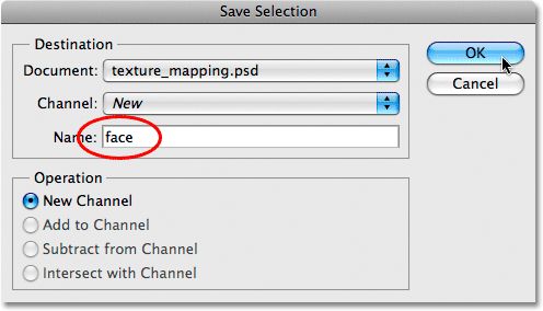 Saving a selection in Photoshop. Image © 2009 Photoshop Essentials.com.