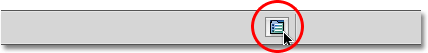 The Brushes panel toggle icon in the Options Bar in Photoshop. Image © 2009 Photoshop Essentials.com.