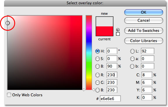 The Color Picker in Photoshop. Image © 2009 Photoshop Essentials.com.