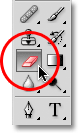 The Eraser Tool in Photoshop. Image © 2009 Photoshop Essentials.com.