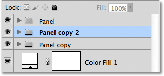 Panel copy 2 appears in the Layers panel. Image © 2011 Photoshop Essentials.com.