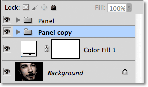 The Panel copy group now appears below the original. Image © 2011 Photoshop Essentials.com.