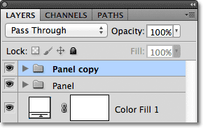 A copy of the layer group appears above the original. Image © 2011 Photoshop Essentials.com.