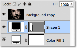 The Shape layer and Background copy layer have swapped positions. Image © 2011 Photoshop Essentials.com.