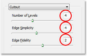 Les options de filtrage "découpe" de Photoshop.