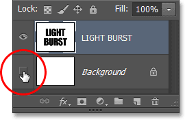 Mengklik lagi pada icon visibilitas Background layer. Image © 2013 Photoshop Essentials.com