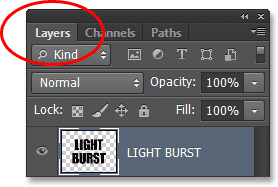 Memilih panel Layers. Image © 2013 Photoshop Essentials.com