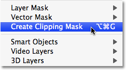 Création d'un masque d'écrêtage dans Photoshop. Images © 2008 Photoshop Essentials.com.