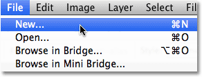 Go to File > New. Image © 2010 Photoshop Essentials.com.
