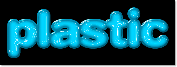 Adobe Photoshop Text Effects: The final 'plastic text' effect.