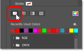 Choosing No Color for the stroke.