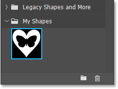 The new shape preset appears in the Shapes panel.