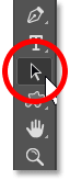 Selecting the Path Selection Tool in Photoshop's toolbar