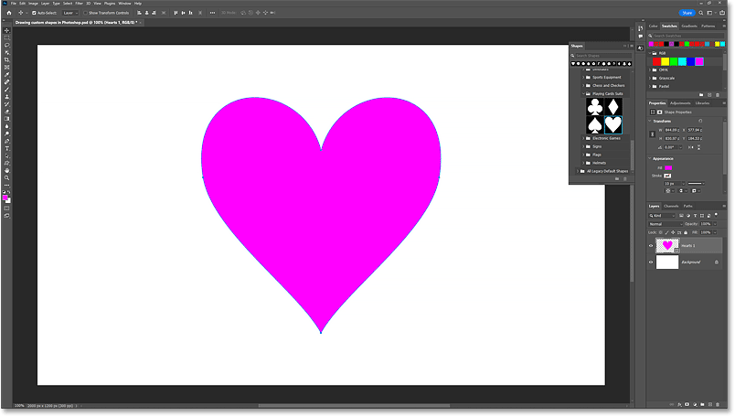 Draw shapes with the shape tools in Photoshop