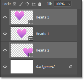 Photoshop's Layers panel showing the selected shape layers.