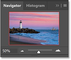 The Navigator panel in Photoshop.