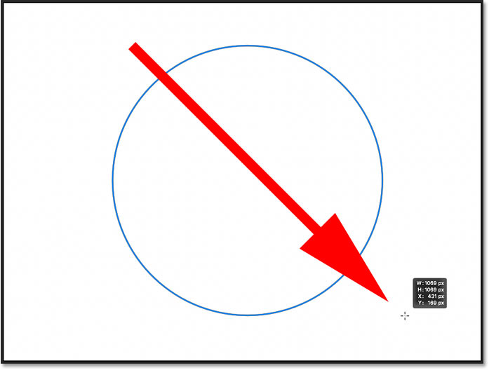 Drawing a circle with the Ellipse Tool in Photoshop