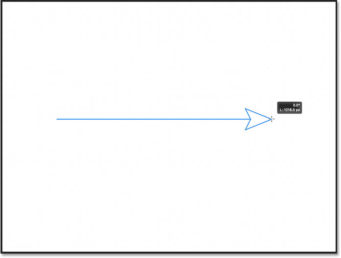 Drawing a line with an arrowhead using the Line Tool in Photoshop 2021