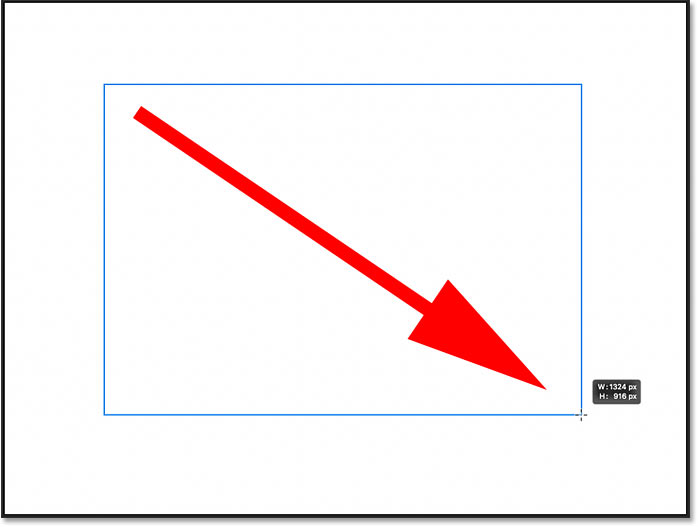 Drawing a rectangle shape with the Rectangle Tool in Photoshop