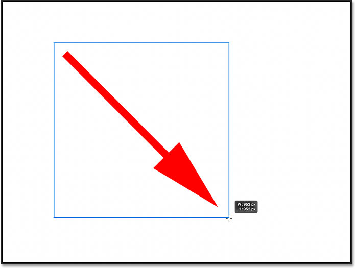 Holding Shift to draw a perfect square with the Rectangle Tool in Photoshop