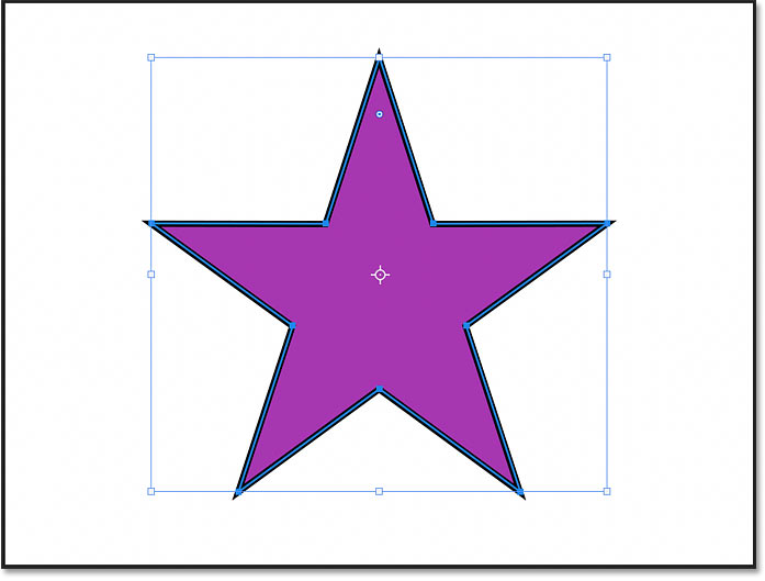 A star shape drawn with the Polygon Tool in Photoshop 2021