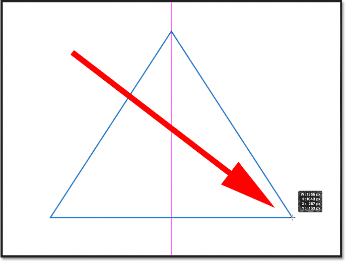 Drawing a triangle shape with the new Triangle Tool in Photoshop 2021