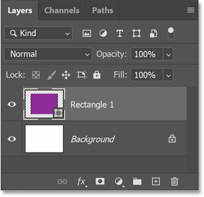 The new shape layer in Photoshop's Layers panel