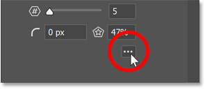 Clicking the ellipsis icon in the Properties panel