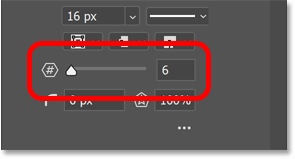 The Number of Sides option for the polygon shape in Photoshop's Properties panel