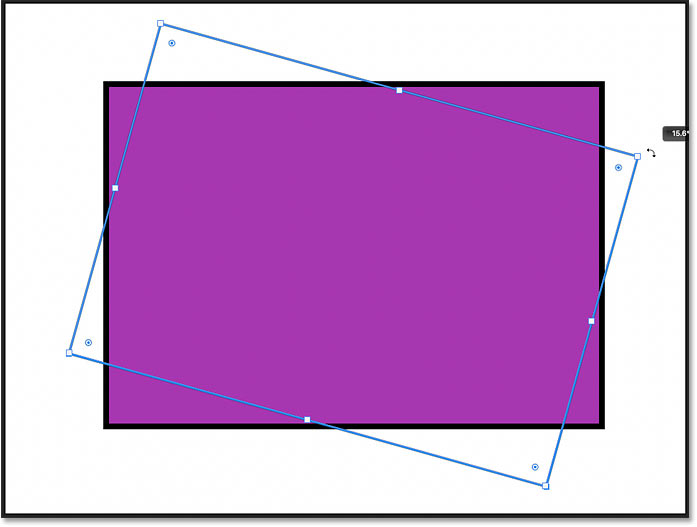 Rotating the shape using the On-Canvas Controls in Photoshop 2021