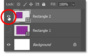 Each new shape is added on its own layer in Photoshop's Layers panel