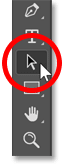 Selecting the Path Selection Tool in Photoshop's toolbar