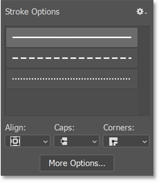 Setting the stroke type, alignment and more for the shape