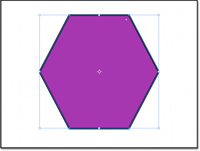 The polygon shape with the number of sides increased to six