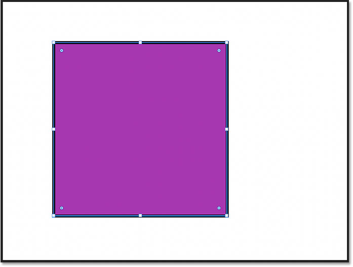 A perfect square drawn using the Rectangle Tool in Photoshop