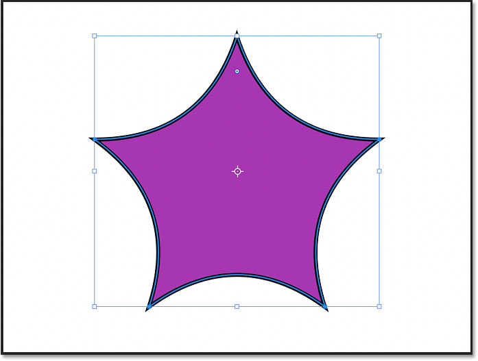 The star shape with Smooth Star Indents selected in Photoshop's Properties panel