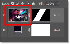 Selecting the image layer in the Layers panel.