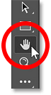 Selecting Photoshop's Hand Tool from the toolbar.
